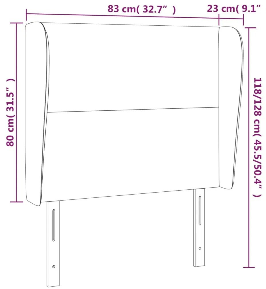 fehér műbőr fejtámla szárnyakkal 83 x 23 x 118/128 cm