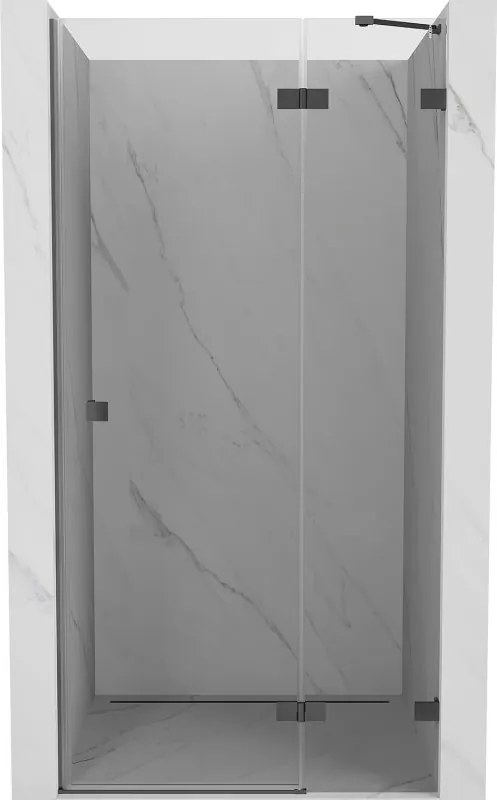 Mexen Lunar jobbos nyíló zuhanyajtó 80 cm, átlátszó, gun metal - 834-080-000-95-00-P