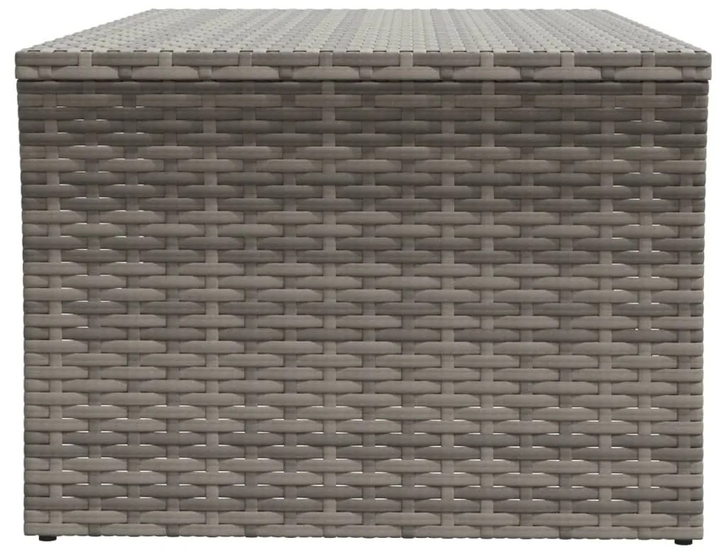 Szürke polyrattan dohányzóasztal 100 x 50 x 40 cm