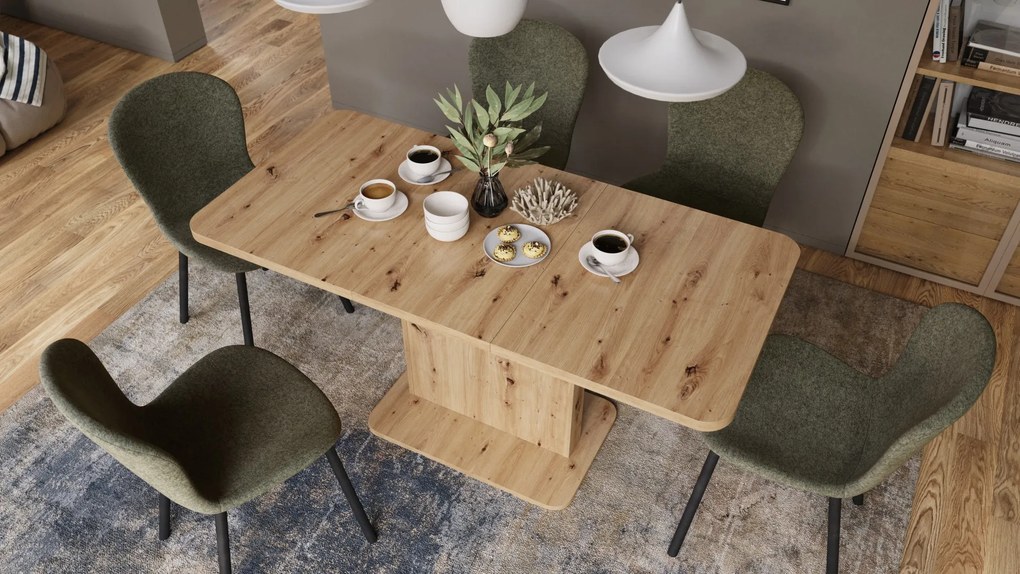 Mazzoni ASTON MINI-Z Artisan Tölgy - MODERN NYITHATÓ EMELHETŐ DOHÁNYZÓASZTAL ÉTKEZŐASZTAL ÁTALAKÍTHATÓ ASZTAL