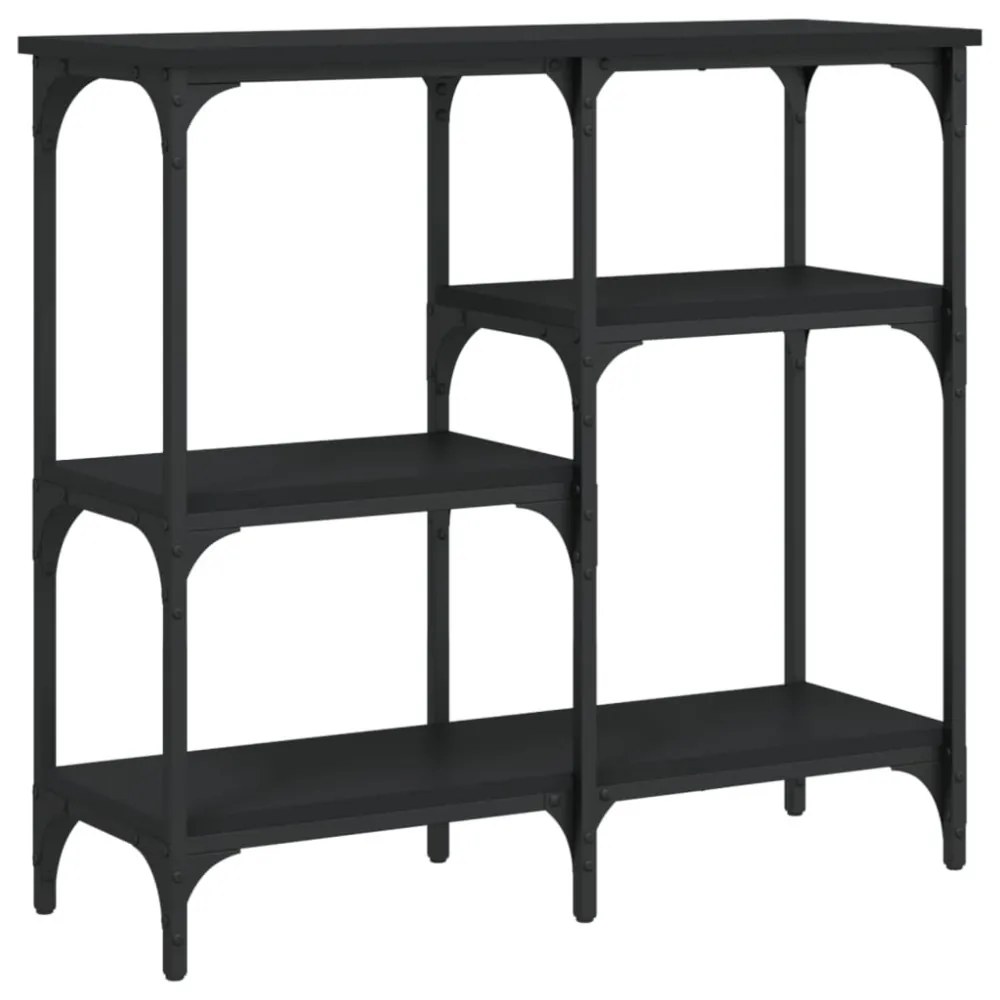 fekete szerelt fa tálalóasztal 80x29x75 cm