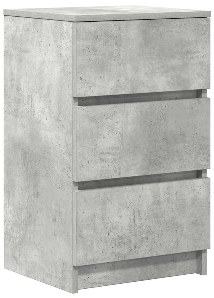 2 db betonszürke éjjeliszekrények 3 fiókkal 39x35x65 cm