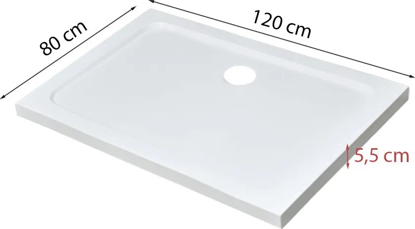 Zuhanytálca modern fürdőszobákba – Modena Slim aszimmetrikus akril zuhanytálca 80×120 cm