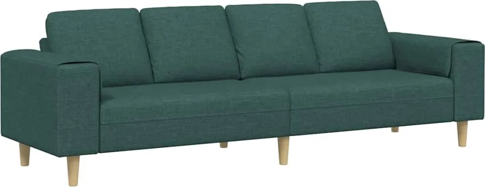vidaXL Nappali Kanapé Sötétzöld 250 x 77 x 76 cm Poliészter