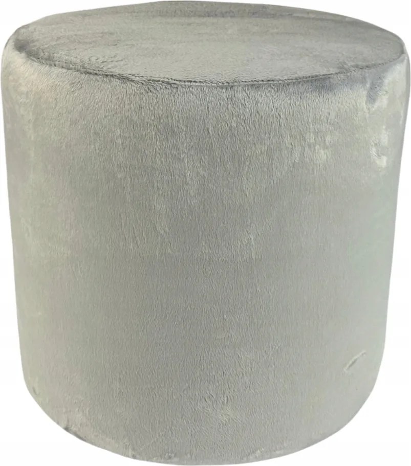 Kerek puff velvet minky szín világosszürke