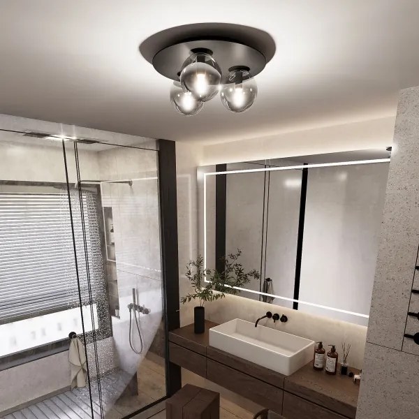 Mennyezeti lámpa SOLAR 3xE14/10W/230V fekete/szürke