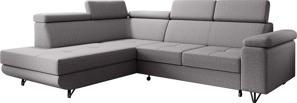 Kinyitható ülőgarnitúra, világosszürke, balos, JOGI ROH