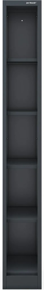 Keskeny fém irattároló polc dokumentumokhoz antracit: TIM 250 x 1850 x 400 mm