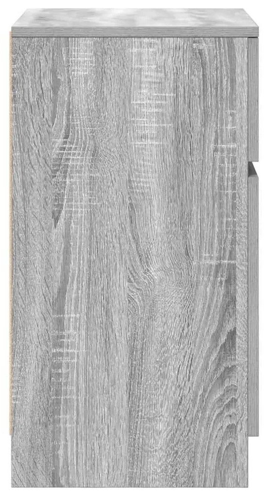 2 db szürke sonoma színű fa éjjeliszekrény 39x35x65 cm