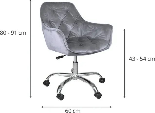 Irodai szék Q-190 VELVET, szürke