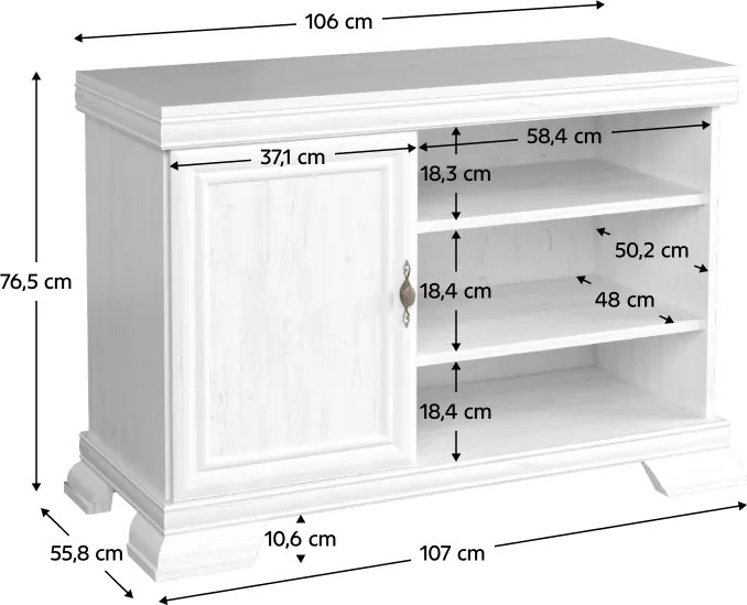 RTV asztal, sosna andersen, KORA KRT