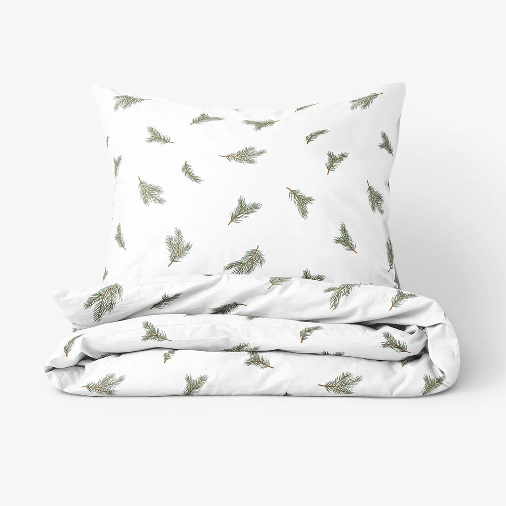 Goldea karácsonyi pamut ágyneműhuzat - fenyő ág mintás 140 x 200 és 70 x 90 cm