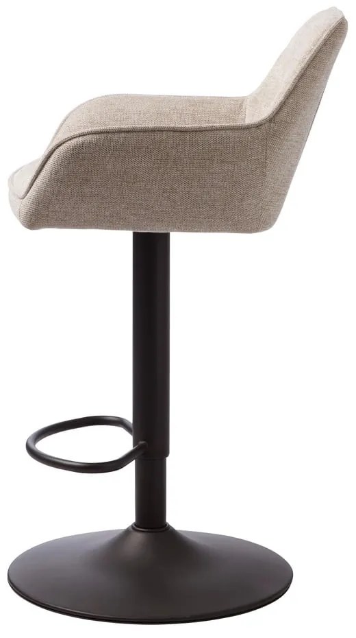 Bézs kárpitozott állítható magasságú-karfás bárszék (ülésmagasság 65 cm) Nolan – Unique Furniture