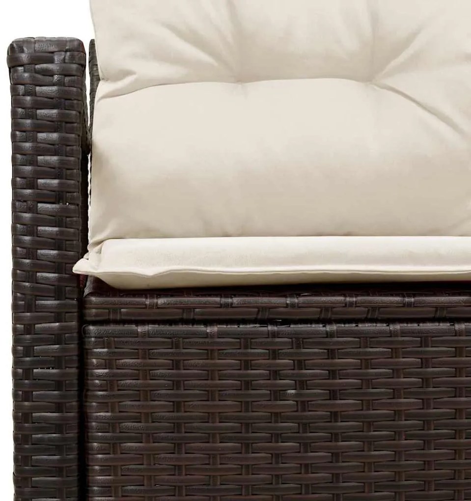 2-Fős Kertiszófa Párnákkal Barna Poli Rattan