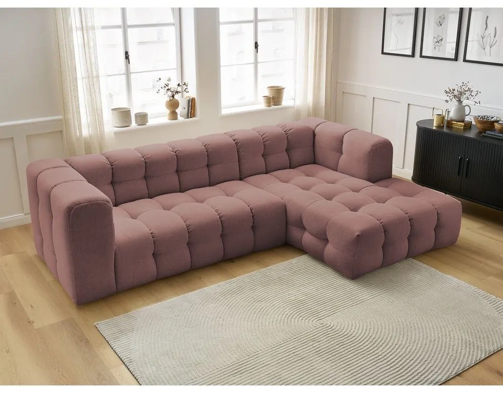 Világos rózsaszín sarokkanapé (jobb oldali) Cloud – Bobochic Paris