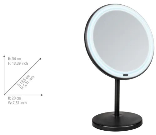 WENKO 25523100 - ONNO tükör 20x34 cm fekete