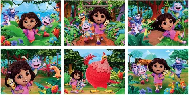 Dóra, a felfedező Jungle mesekocka 12 db-os Clementoni