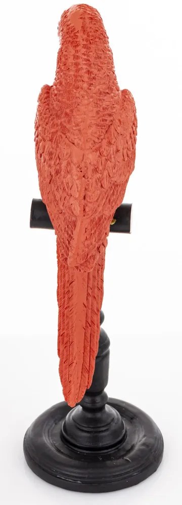 Műanyag Piros Papagájfigura, Fekete 30,5x9,5x9,5cm