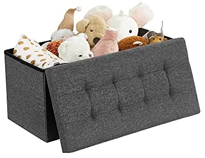 SongmicsHome OTO tárolós puff, 76x38x38cm, antracit