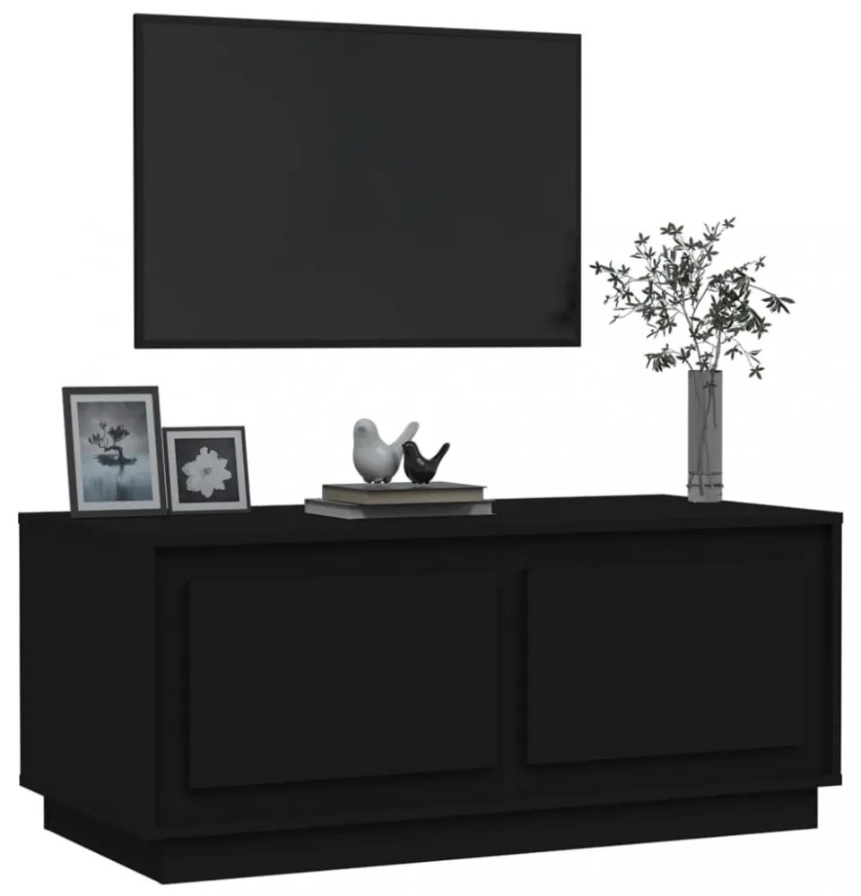 fekete szerelt fa dohányzóasztal 102x50x44 cm