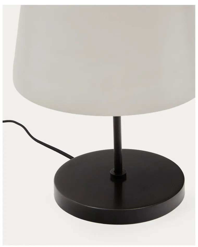 Fekete-fehér asztali lámpa üveg búrával (magasság 38 cm) Nefar – Kave Home