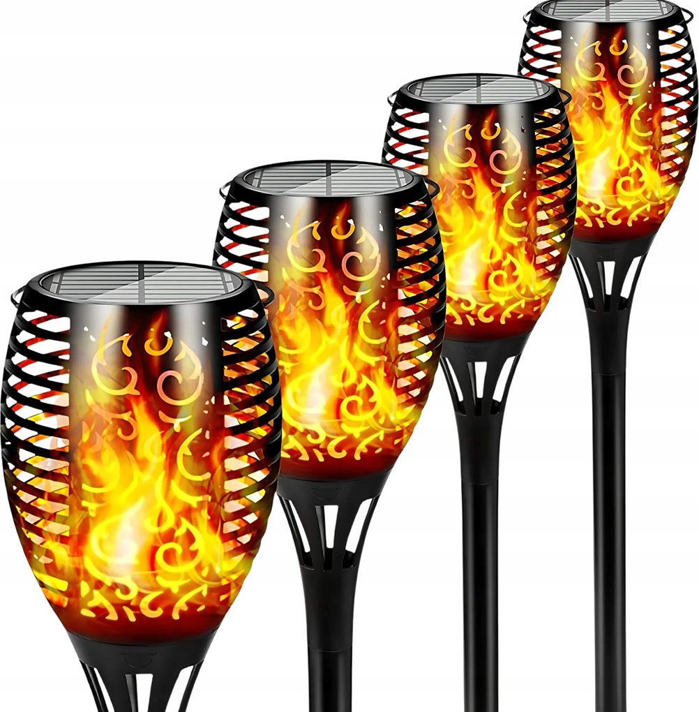 Napelemes Kerti Lámpa Led Fáklya Nagy Beszúrható Lámpa 4x XXL