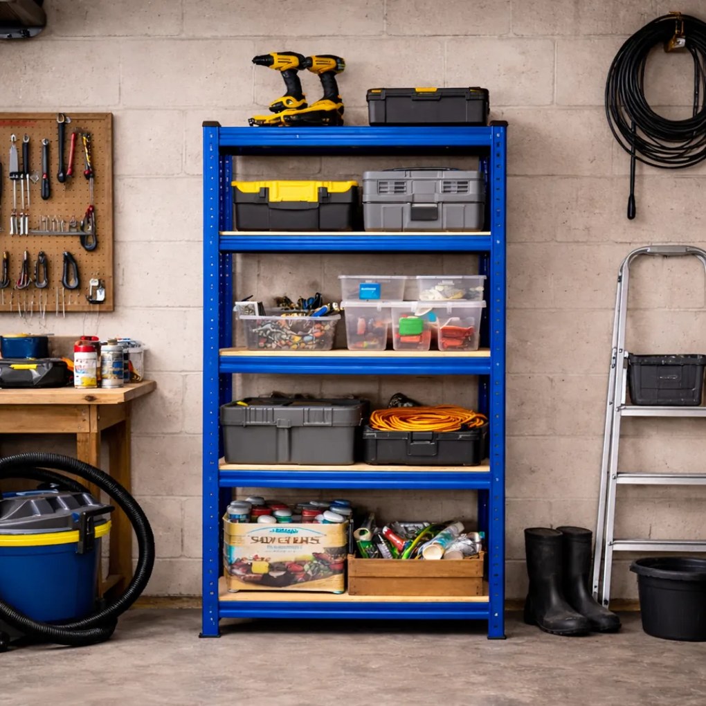 HEAVY nagy teherbírású polc, max 875kg, 90x40x180cm, kék Monzana