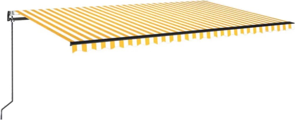 vidaXL sárga és fehér automata napellenző 500 x 350 cm