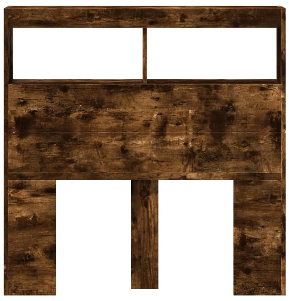 füstös tölgy színű áthidalószekrény LED-ekkel 100 x 17 x 102 cm