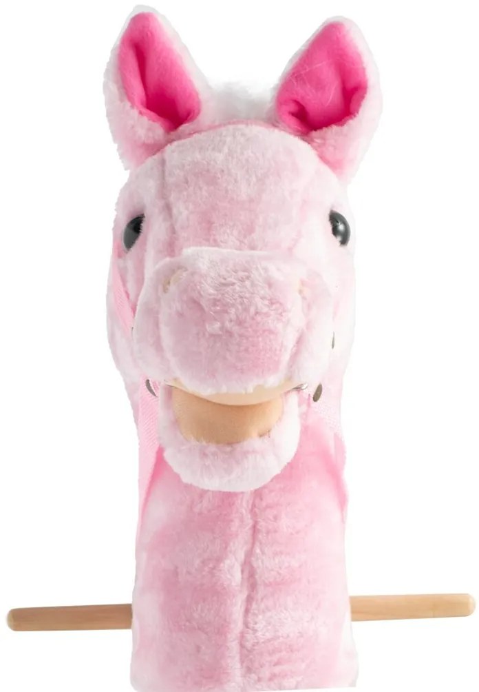 Baby Mix Hobby Horse hanggal és kerekekkel Rosierózsaszín, 95 x 23 x 23 cm