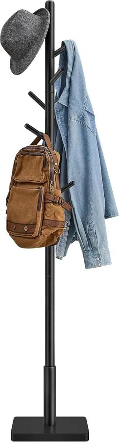 Álló tömörfa ruhafogas magassági beállítással fekete színben