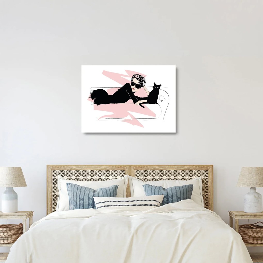 Üveg kép - Fashion lady (70x50 cm)