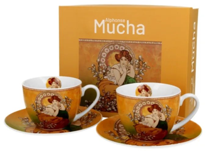 Porcelán csésze szett 270ml Mucha: Topáz