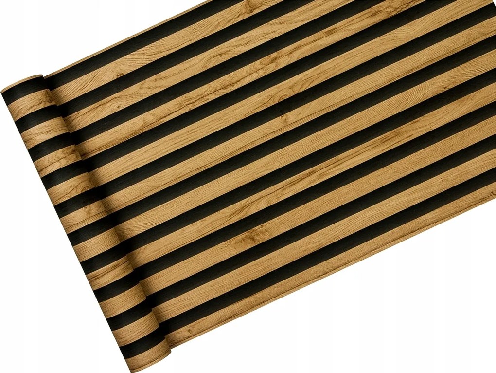 Tapéta Lamellák Tölgy lamellák Díszlécek 3D hatás