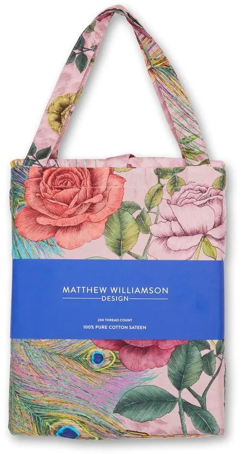 Rózsaszín egyszemélyes pamut-szatén ágyneműhuzat 135x200 cm Xanadu Peacock – Matthew Williamson