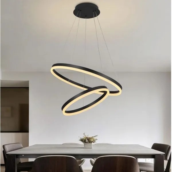 Brilagi - LED Dimmelhető csillár zsinóron CIRCLE LED/70W/230V 3000-6500K fekete  + távirányító