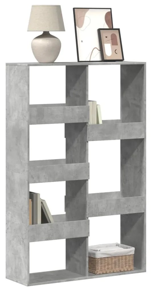 betonszürke szerelt fa könyvespolc 100 x 33 x 155,5 cm