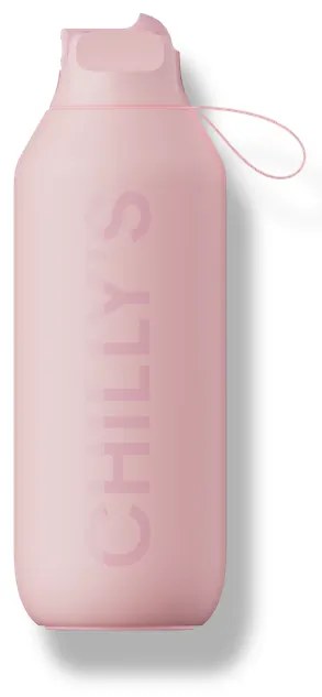 Chilly's Bottles termosz üveg - lágy rózsaszín 500 ml, Series 2 Flip edition