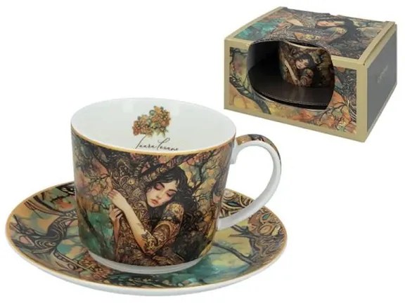 Laura Lozano porcelán csésze aljjal - 230 ml - díszdobozban