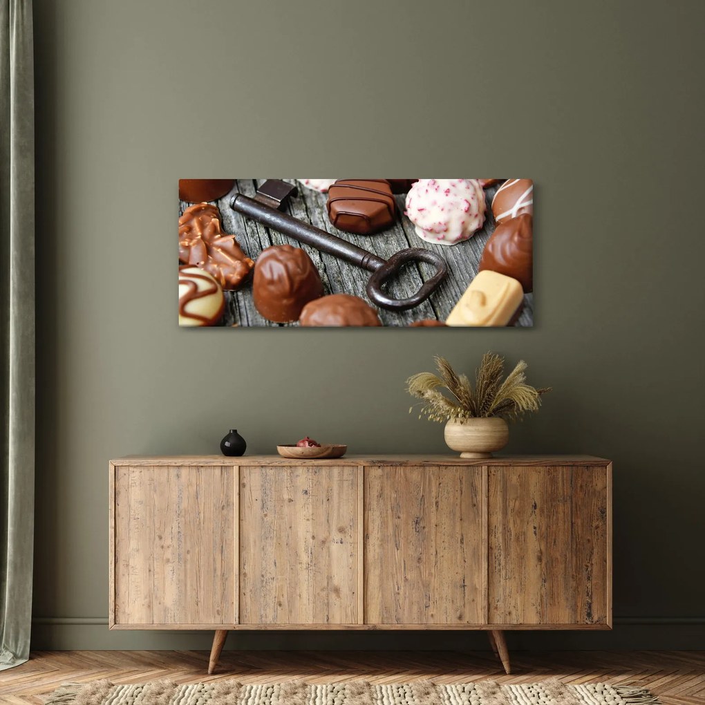 Csokoládé és a kulcs képe (120x50 cm)