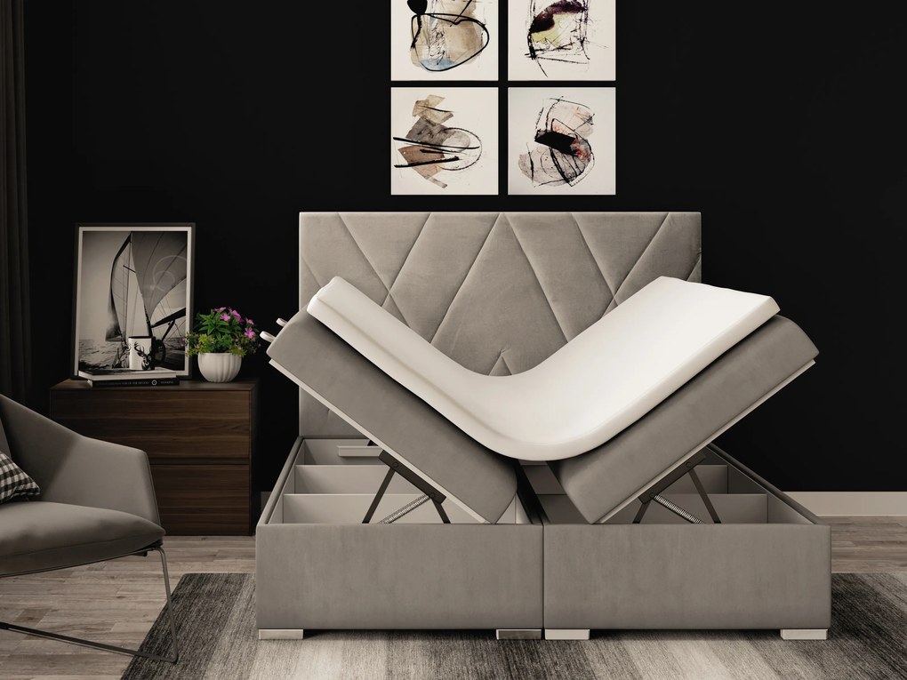 Franciaágy Boxspring 160 cm Lanarra (bézs) (tárolóhellyel). Akció -16%. 1020300