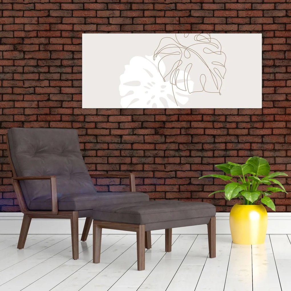 Kép - Line art monstera N⁰2 (120x50 cm)