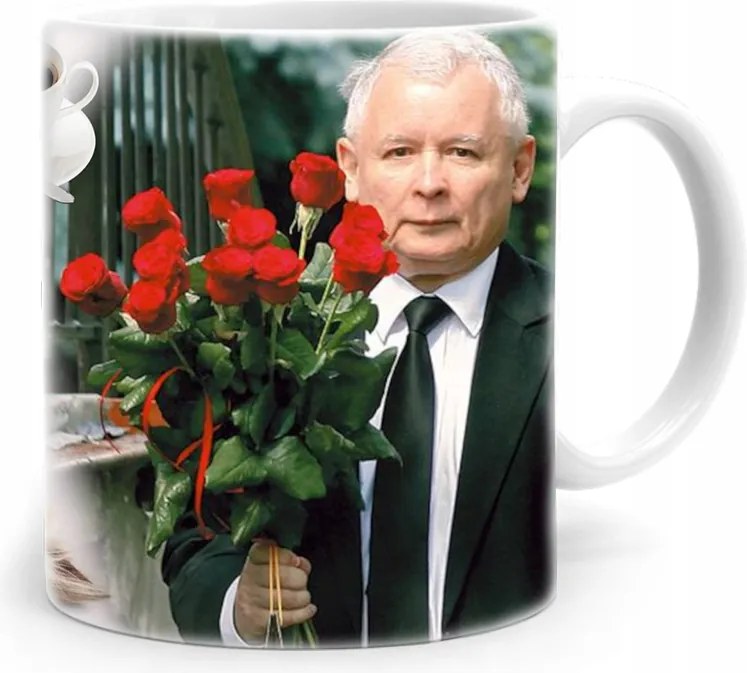 Vicces Bögre Jaroslaw Kaczynski Pis Elnök Nyomtatott Fotóval