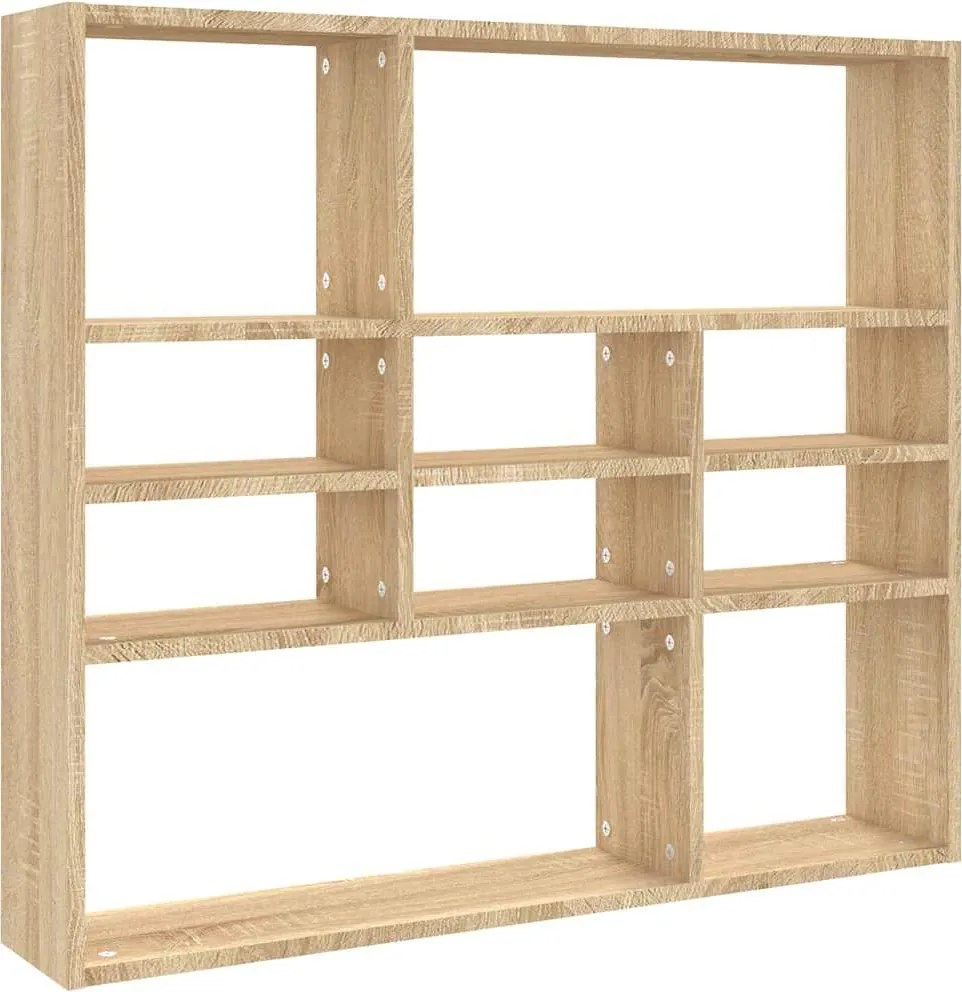 vidaXL sonoma tölgy szerelt fa fali polc 90 x 16 x 78 cm