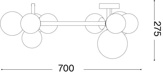 Ideal Lux - LED Felületre szerelhető csillár PERLAGE 10xG9/3W/230V átm. 70 cm fekete/füstös