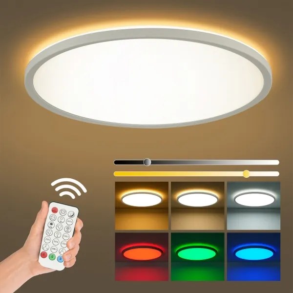 Brilagi - LED RGB fényerőszabályozható világítótest ULTRA SLIM LED/18W/230V átm. 30 cm fehér+távirányító