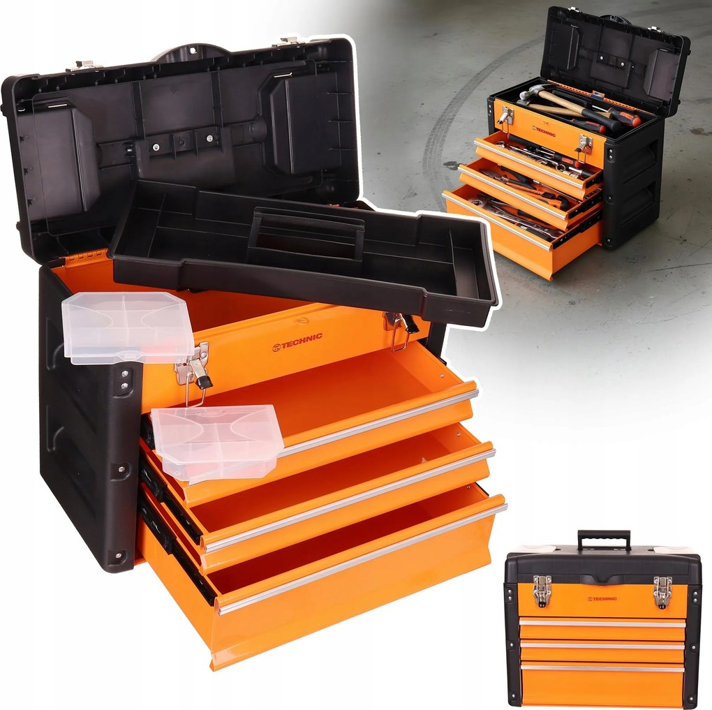 Szerszámosláda Szerszámos szekrény fiókokkal Fém 50cm Pro