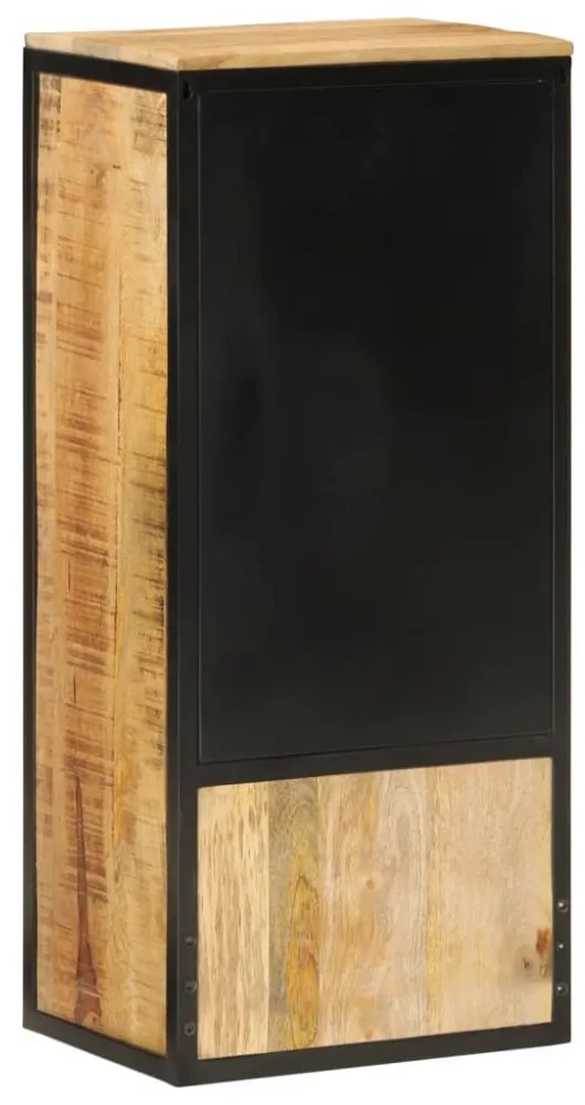 tömör mangófa és vas fürdőszobai szekrény 40 x 27 x 90 cm