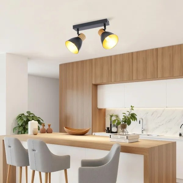 Brilagi - Spotlámpa ODENSE 2xE14/10W/230V kaucsukfa/fekete