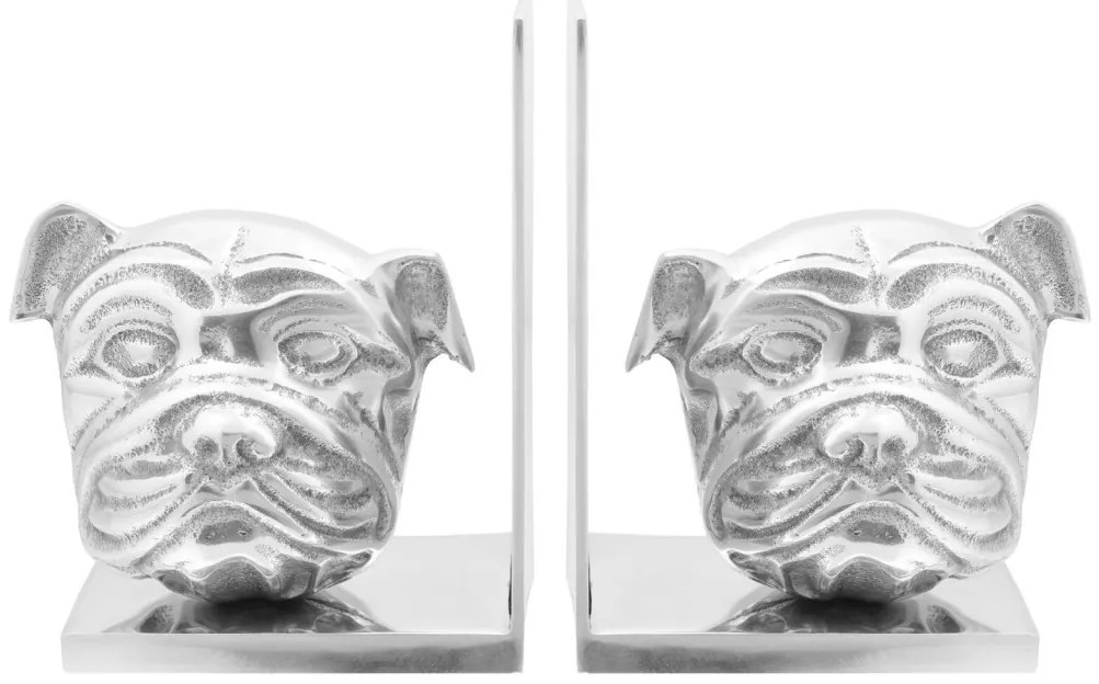 Könyvtámaszok 2 db Ezüst 8x12x16,5 cm Alumínium Kutyás